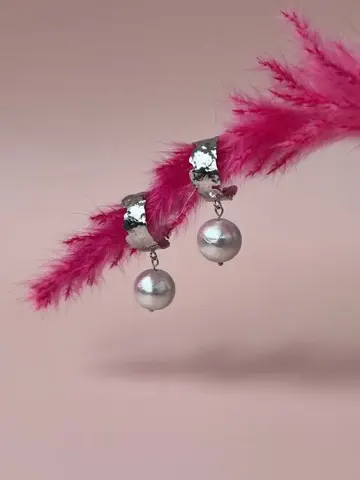 Серьги из хлопкового жемчуга — Podruga